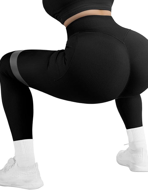 Load image into Gallery viewer, Women Ribbed Seamless Leggings High Waisted Workout Gym Yoga Pants
